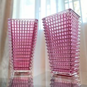 GLASS PINK VASE 11" TALL